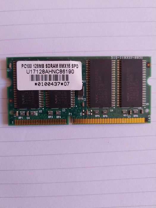PC100 128MB SDRAM 8MX16 SPD64751305458050120