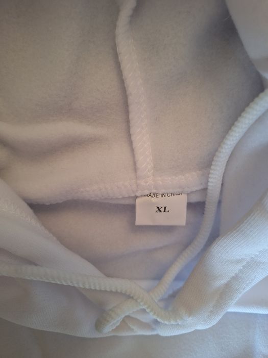 Biała bluza dresowa z kapturem XL
