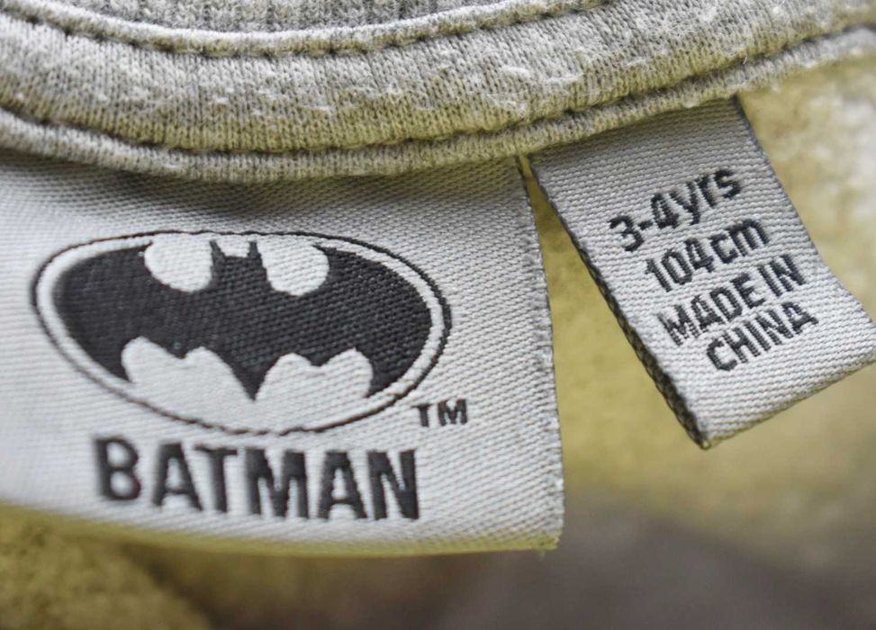 Bluza 98 104 bawełniana Batman logo nadruk bawełna prosta szara