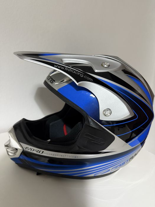 Capacete Motocross Firstracing Hydro Azul S