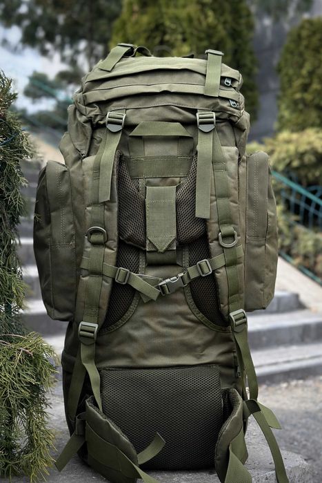 Тактичний великий військовий чоловічий каркасний рюкзак 80-85л Олива