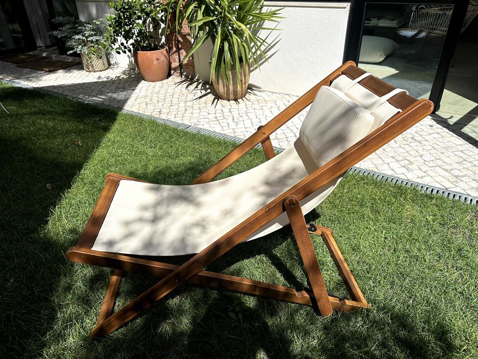 Conjunto de 2 espreguiçadeiras de jardim em madeira - Set of 2 wooden garden loungers