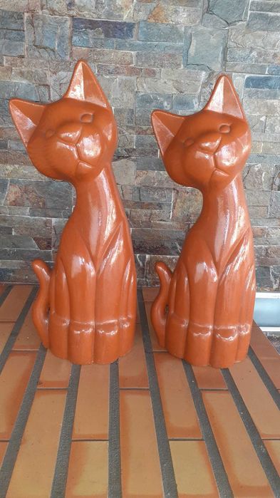 Gatos em Barro - Decoração