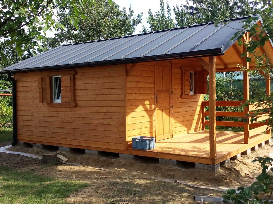 Domek drewniany 35mkw  z tarasem | szybki montaż | bez pozwolenia
