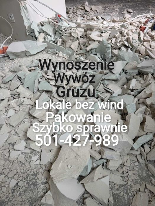 WYNOSZENIE WYWÓZ gruzu odpadów  remontowych wyburzanie skuwanie