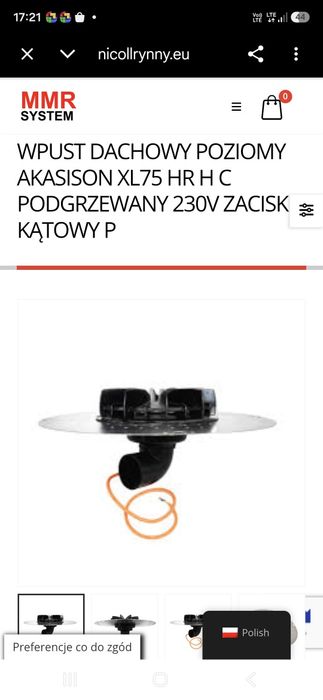 Wpust dachowy z grzałka