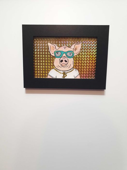 Grafika KROWA 15x19 handmade holografic vegan