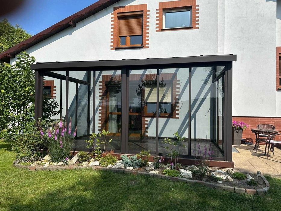 Ogród zimowy szklany Antisol 5x3m, przesuwne ściany ,oświetlenie, Prod