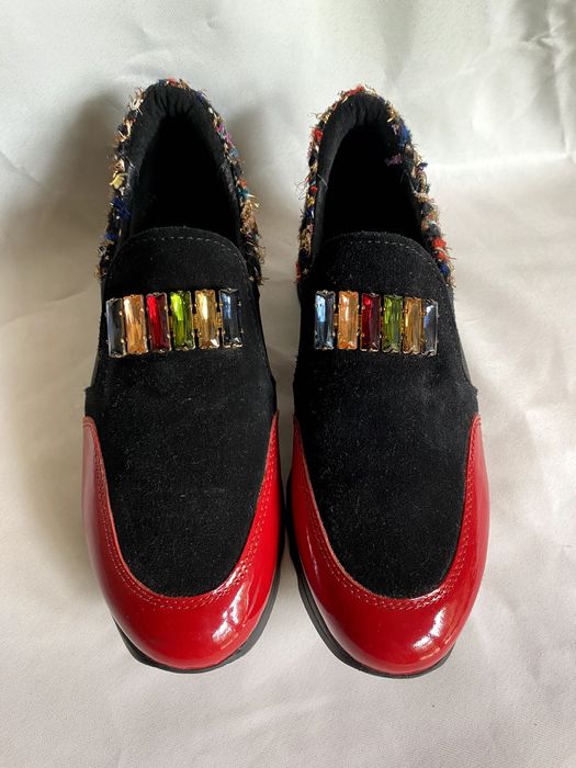 Sapatos de Senhora Dona V vermelho e preto