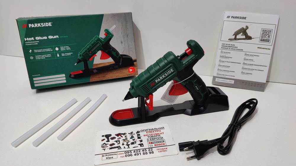 Беспроводной клеевой пистолет GERMAN Parkside PHP 500 E3/термопистолет