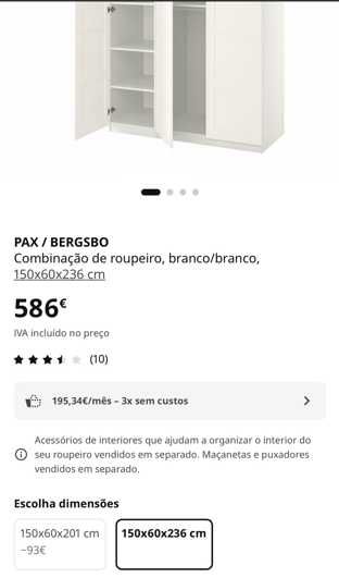 Armário/Roupeiro IKEA - NOVO