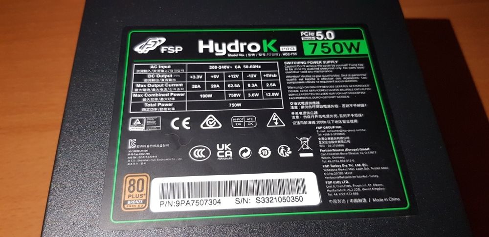 Fonte de alimentacao FSP HydroK PRO 750w