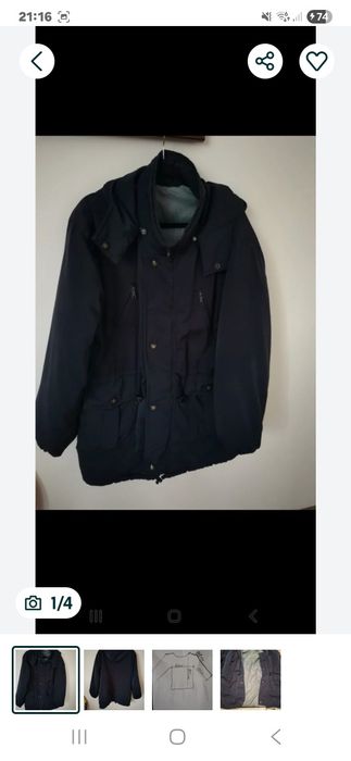 Granatowa męska lekka kurtka zimowa 54