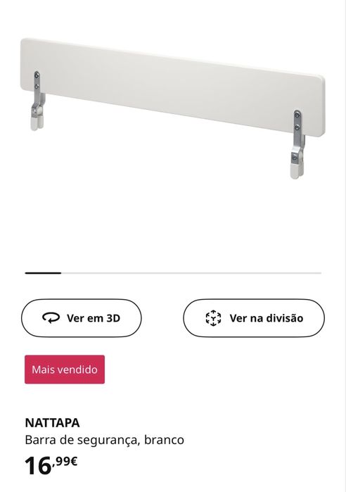 Barra de segurança para cama infantil – branca IKEA
