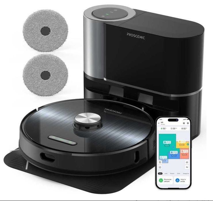 Proscenic M9 robot odkurzający o sile ssania 4500 Pa, czarny