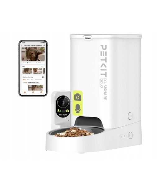 Podajnik Karmy Smart Kota Psa Kamera Mikrofon 3L Petkit Powystawowy