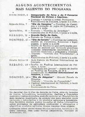SANTARÉM - Feira Agricultura  Folheto de 1971 - Campinos - toiros - touradas
