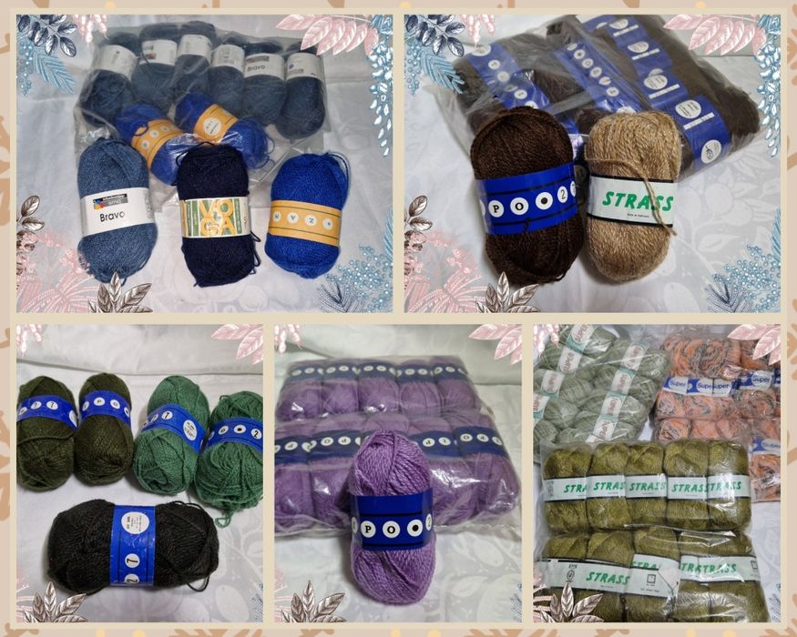 Lãs em novelo e em meadas