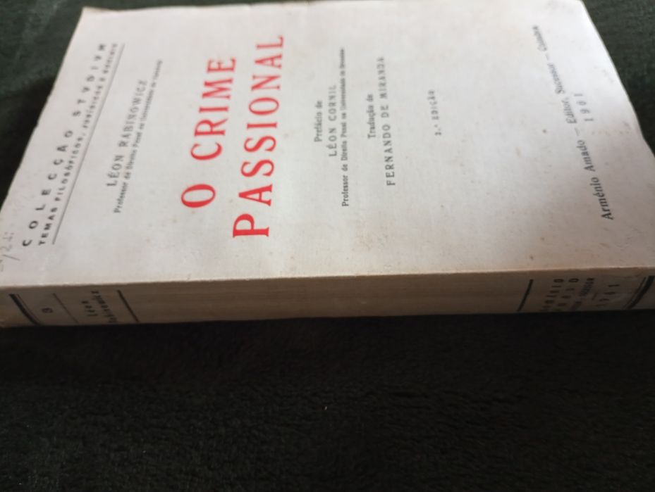 O crime passional – Léon Rabinowicz - 1961 Muito Bom estado