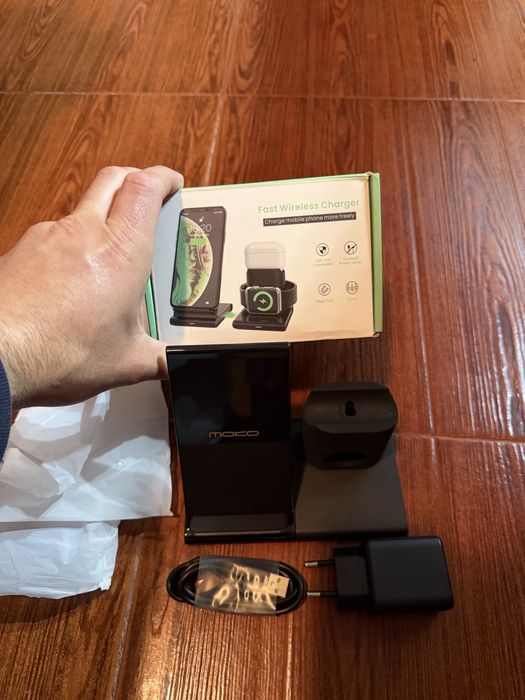 Carregador wireless charger 3 em 1 ,novo!