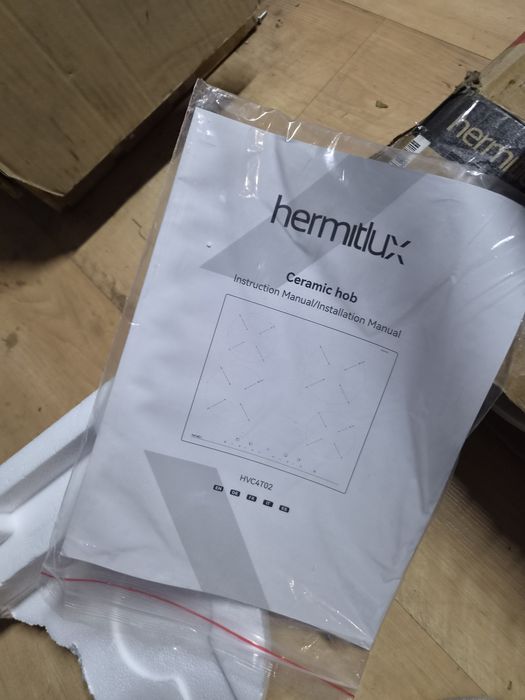 Plyta ceramiczna Hermitlux z 4 palnikami, 59 cm, 6600 W, 9 poziomów, timer