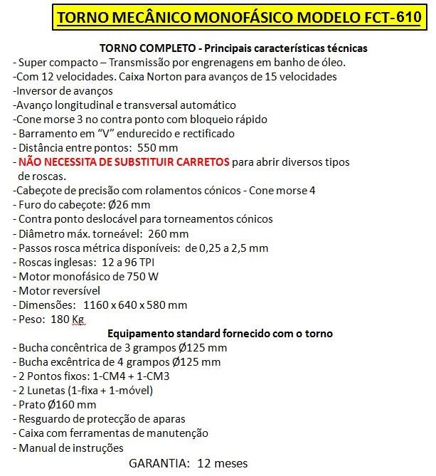 Torno mecânico monofásico com caixa norton64376348854145125
