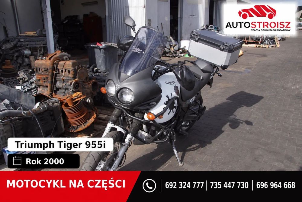 Motocykl na części - Triumph Tiger 955i 885 cm3 87 KM T709 2000R Silnik Skrzynia Osłona Owiewka Felga Opona Rama Siedzenie Laga Lampa Kufer Sterownik Moduł Czujnik Licznik Kierownica Manetka