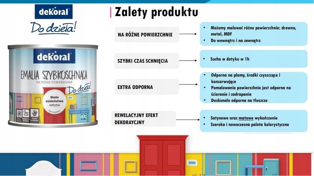 Dekoral Emalia Szybkoschnąca Siwy Dym 0,5L