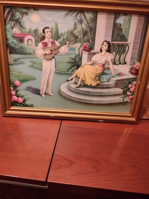 Beautiful antique painting, fado serenade