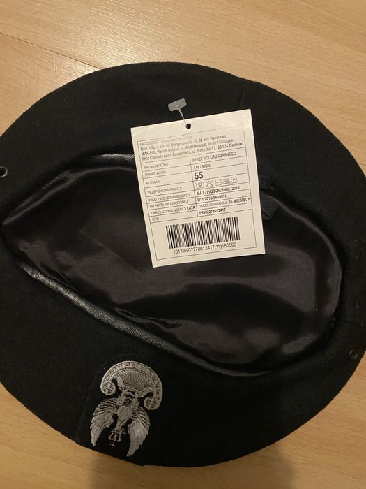 Beret wojskowy czarny 55