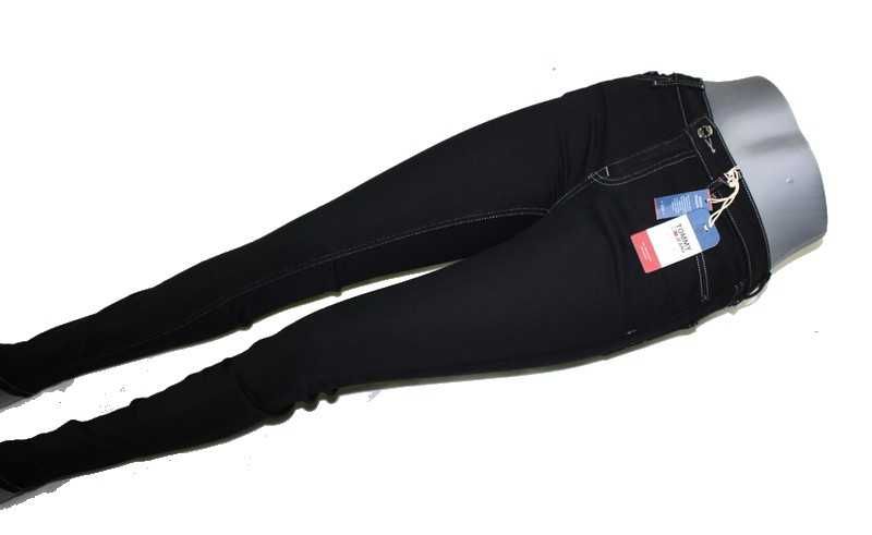 Damskie jeansy Tommy Jeans Nora czarne rurki Hilfiger nowe orygW26/L32