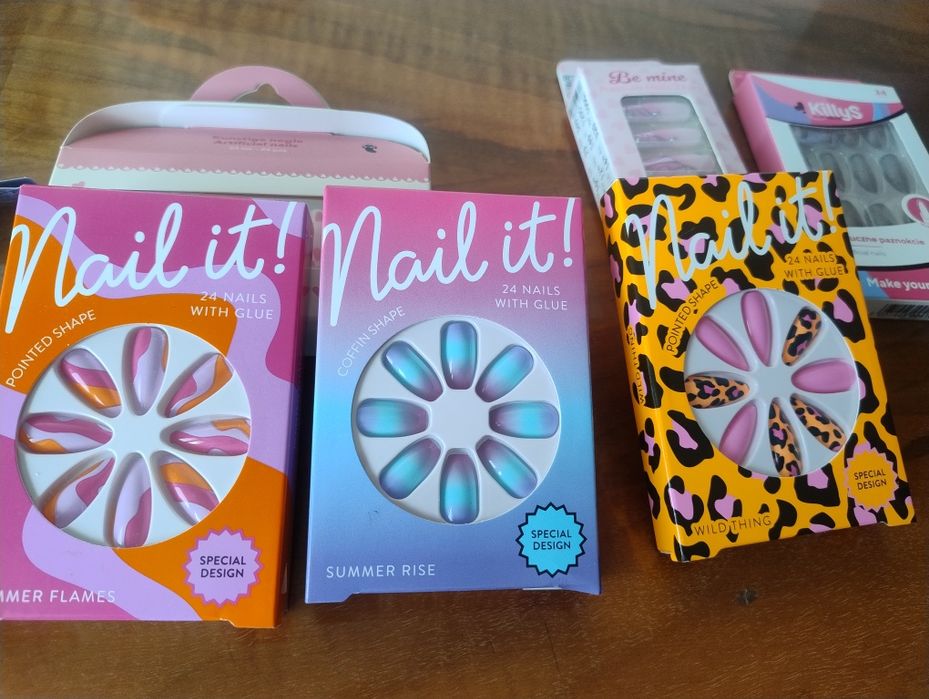 Nowe zestawy Paznokci 6 opakowań + akcesoria