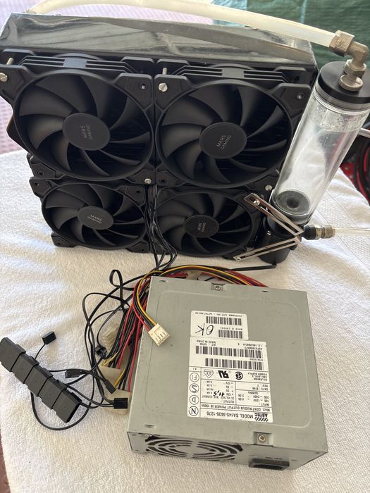 Radiador com bomba agua , 4 Fans e power supply