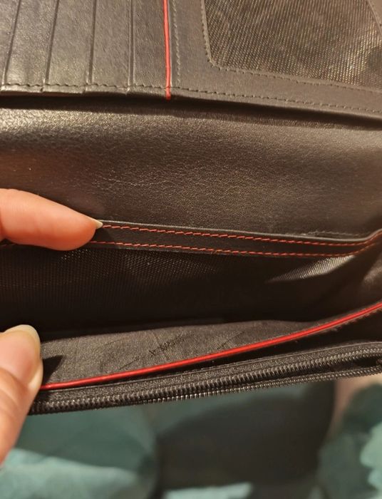 Nowy skórzane czarny portfel Valentini