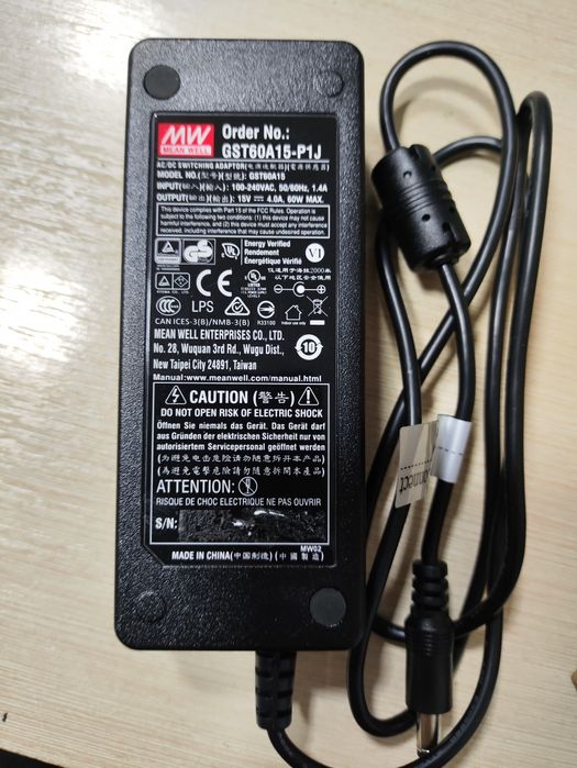 Новий Блок Живлення [ 15V 4A 60W ] Mean Well