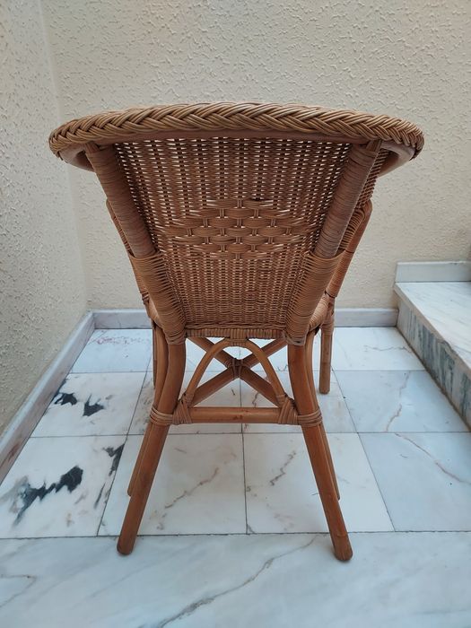 Cadeira em Vime e Madeira (Interior/Exterior)