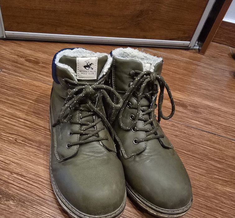 Buty zimowe skórzane chłopięce