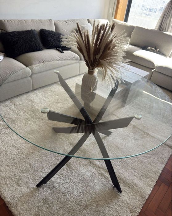 Mesa de vidro 1.20