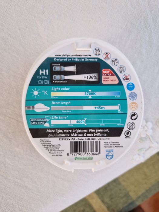 Lâmpadas PHILIPS H1 X-treme Vision +130%