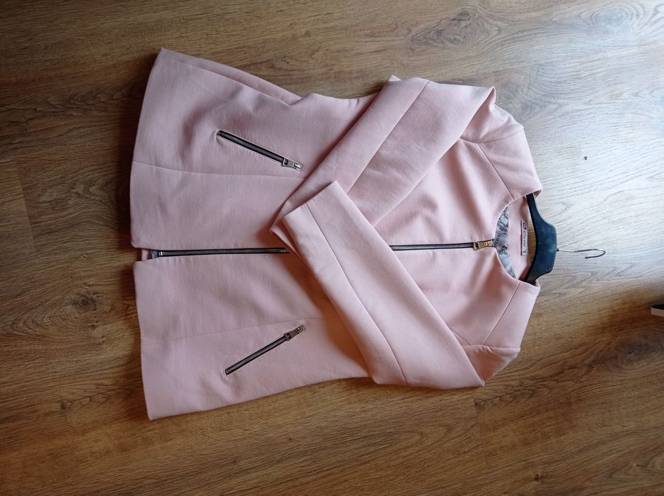 Płaszcz  damski pudrowy róż