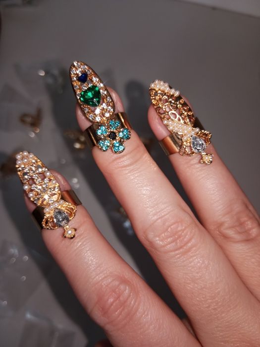 Anéis de arte para unhas glamorosas, pack 12