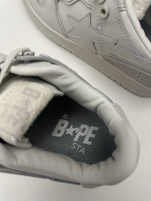 A Bathing Ape Bape Sk8 Sta Triple White Nubuck