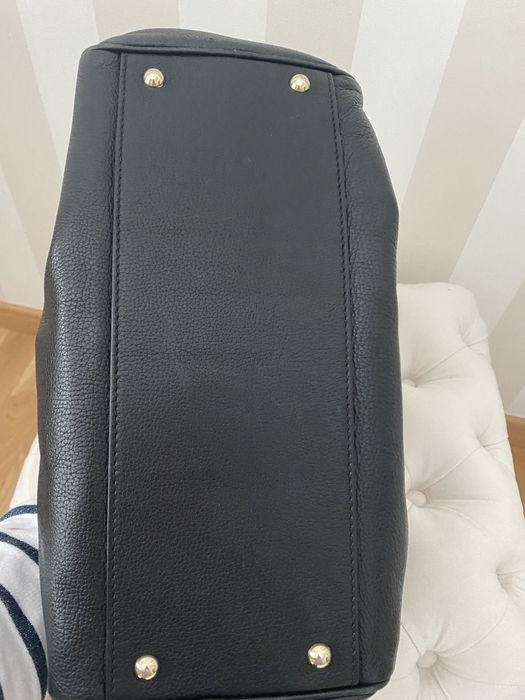 Torebka torba kuferek Tru Trussardi czarna skóra naturalna