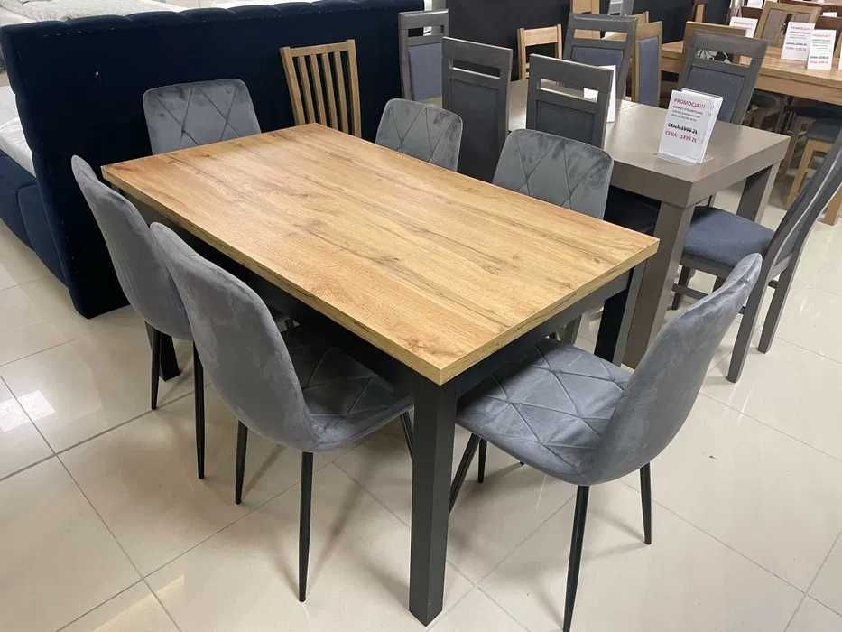 (39L) Stół loft rozkładany + 6 krzeseł, nowe! okazja 1149 zł