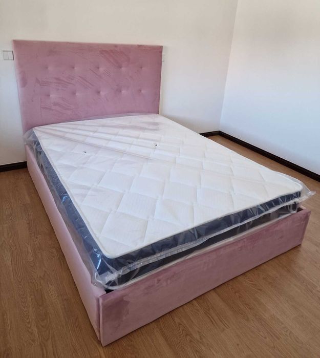 Camas de Casal Estofadas de Luxo 199€ Disp. em Várias Cores! 190x140m!