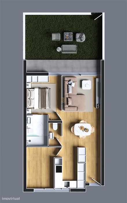 Apartamento T1+1 em construção no Porto