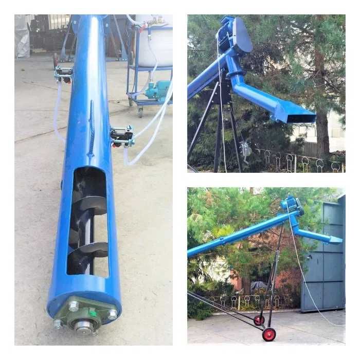 Шнековый погрузчик Ø159*4м*380В с подборщиком зерна, винтовой конвейер