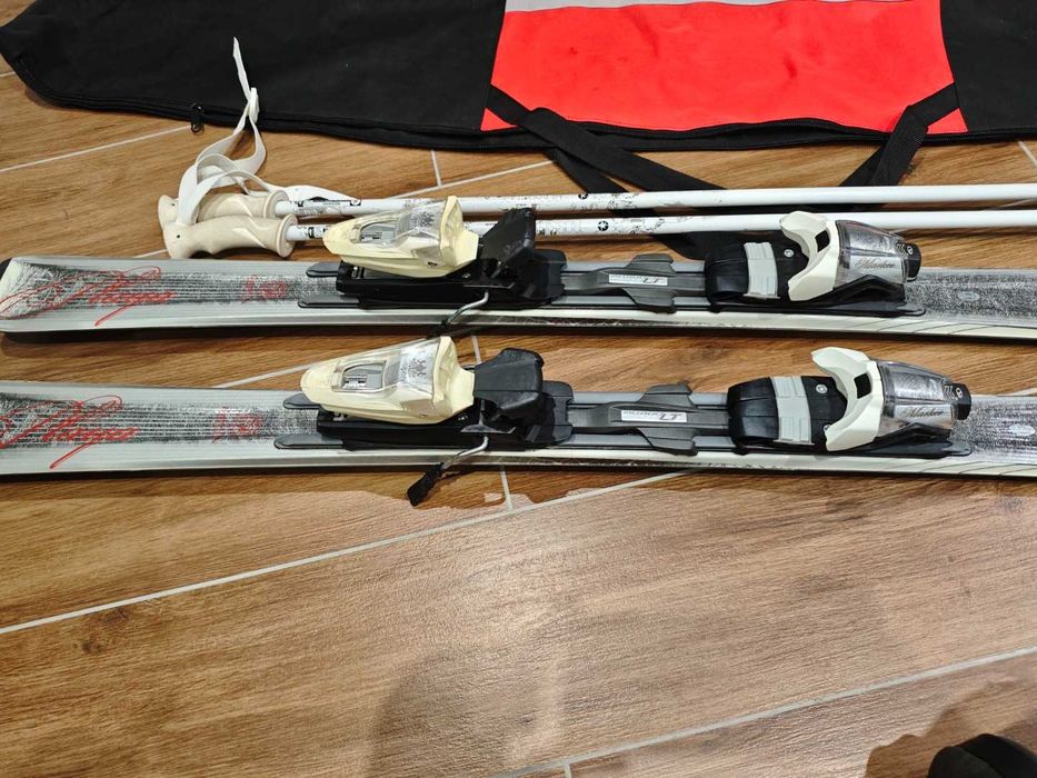 Narty Volkl 153cm + wiązania + kijki
