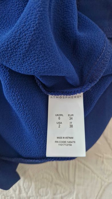 Blusa de alças com laço frontal, azul escuro, Primark, tamanho 34
