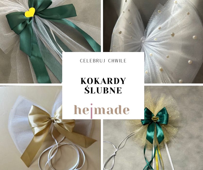 Kokardy ślubne do dekoracji domu PM, samochodu ślubnego